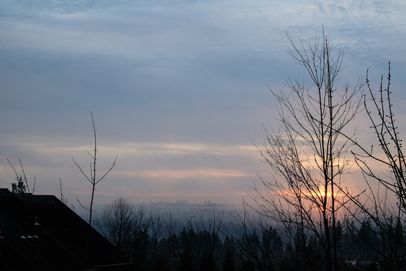 Foggy sunset from my window