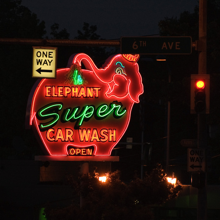 Elephant Super Car Wash Sign
