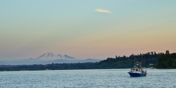 Fraser River & Mount Baker, View From Albion Ferry