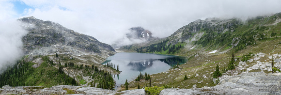Ring Lake panorama, Mount Callaghan at the left