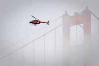 Helicopter Circling Golden Gate Bridge