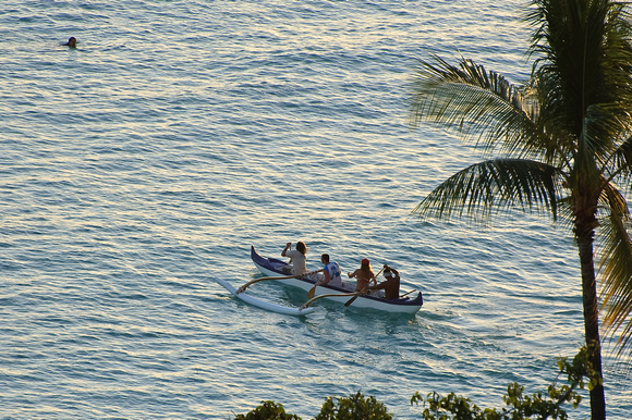 Outrigger Canoe at the Sunset