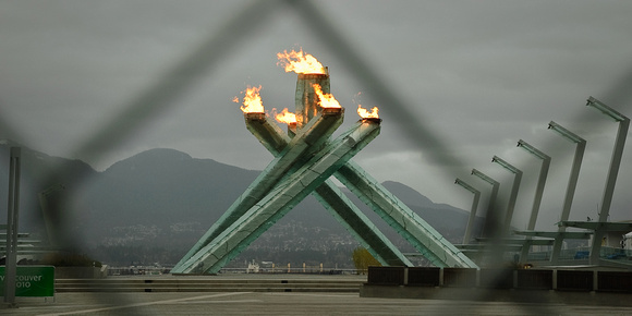 Vancouver 2010: Olympic Fire Behind the  Security Fence